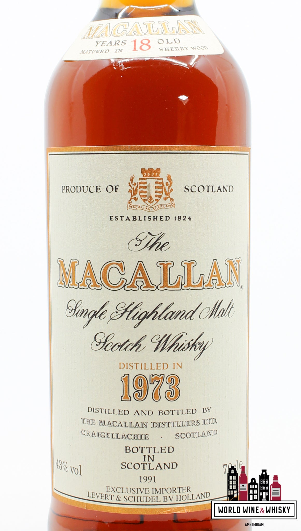 Macallan 18 Years Old 1973 1991 Sherry Wood 43% - WORLD WINE WHISKY 