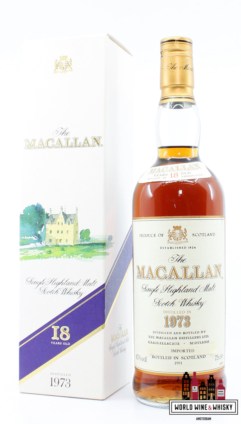 Macallan 18 Years Old 1973 1991 Sherry Wood 750ml 43% - WORLD WINE WHISKY 