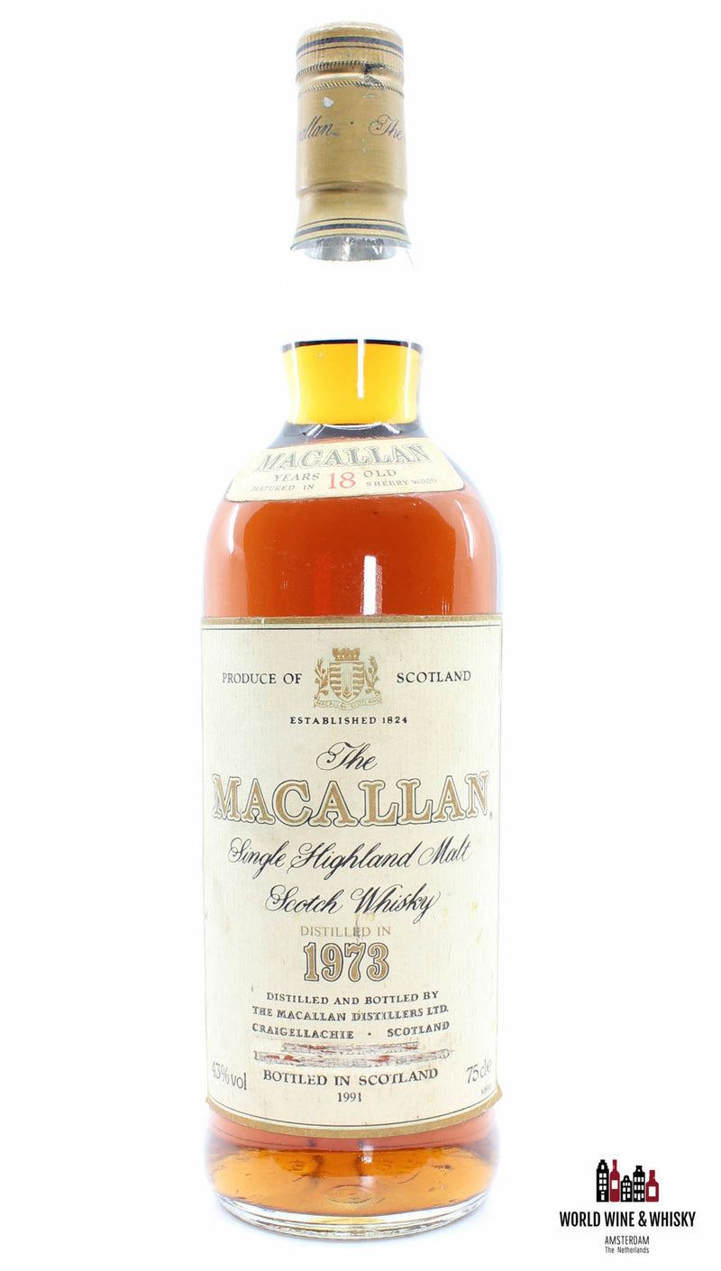 Macallan 18 Years Old 1973 1991 Sherry Wood 750ml 43% - WORLD WINE WHISKY 