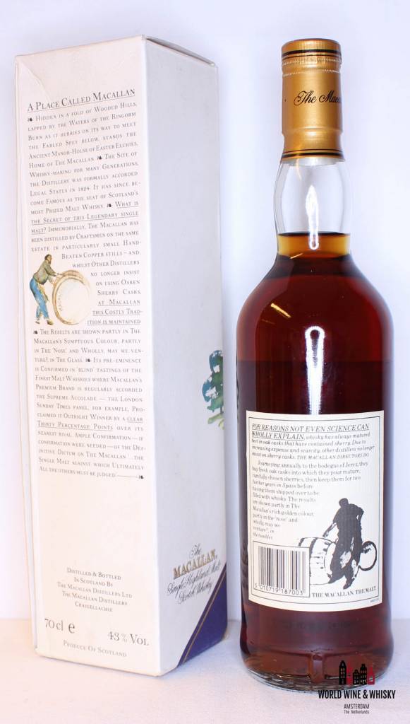 Macallan 18 Years Old 1974 1993 Sherry Wood Old Bottling 43% - WORLD WINE WHISKY 