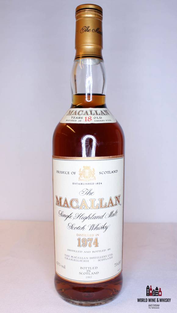 Macallan 18 Years Old 1974 1993 Sherry Wood Old Bottling 43% - WORLD WINE WHISKY 