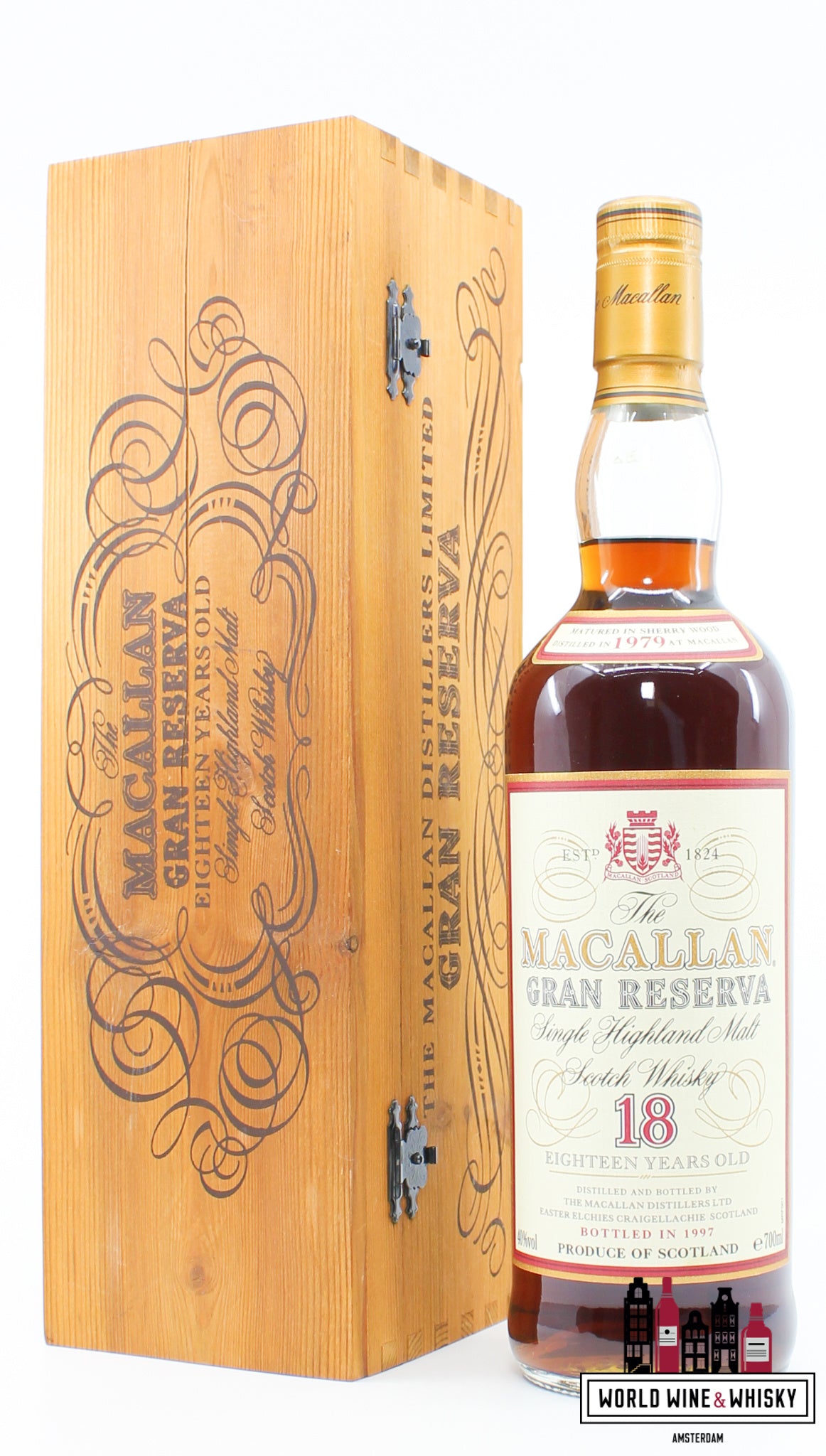 Macallan 18 Years Old 1979 1997 - Gran Reserva - Sherry Cask 40% - WORLD WINE WHISKY 