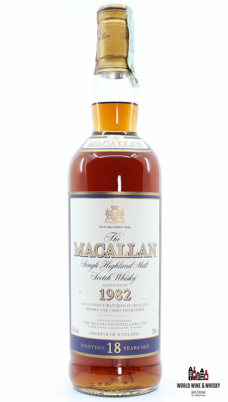 Macallan 18 Years Old 1982 2000 Sherry Oak Casks 43% - WORLD WINE WHISKY 