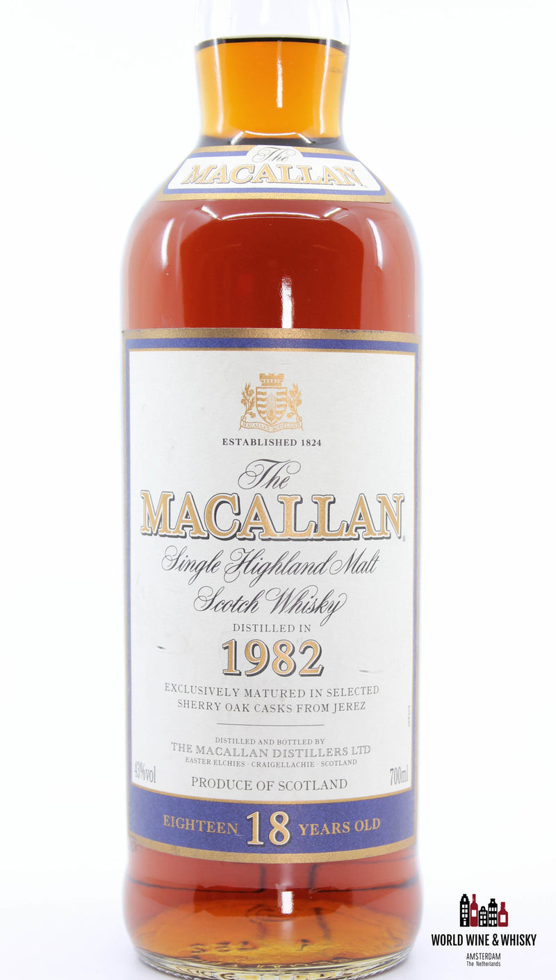 Macallan 18 Years Old 1982 2000 Sherry Oak Casks 43% - WORLD WINE WHISKY 