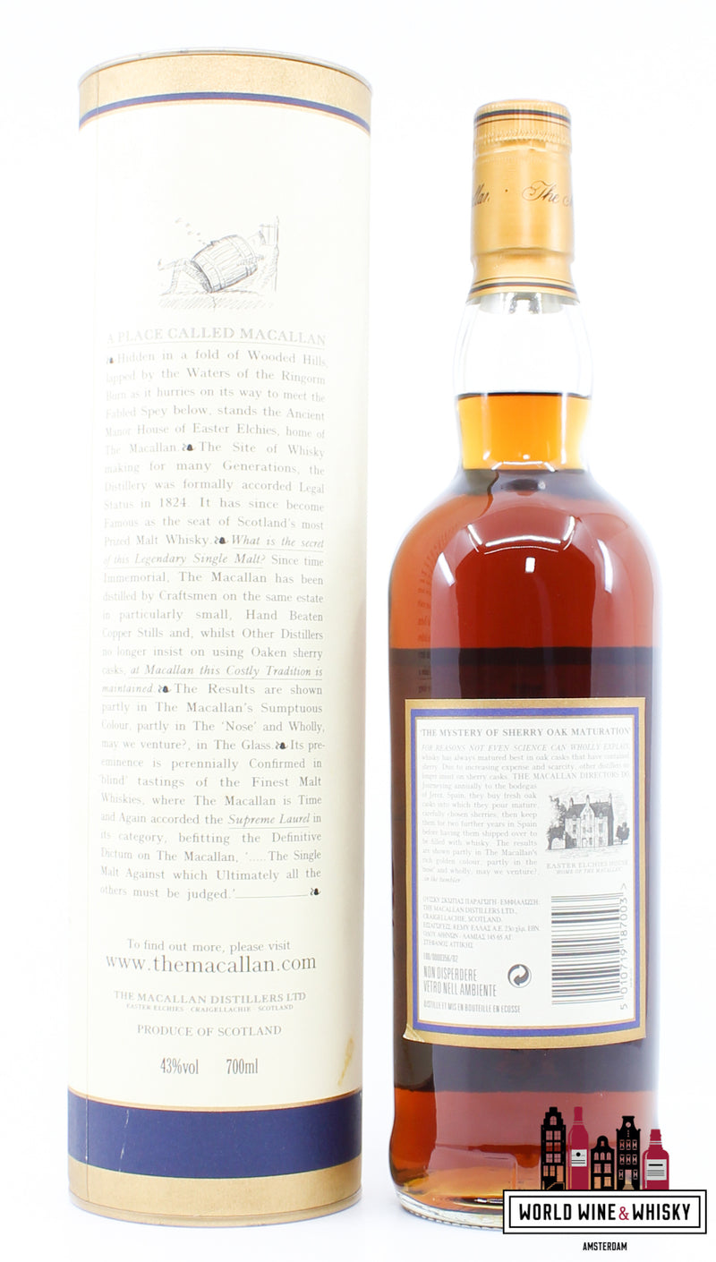 Macallan 18 Years Old 1983 2001 - Sherry Oak Casks - Vintage Release 43% - WORLD WINE WHISKY 