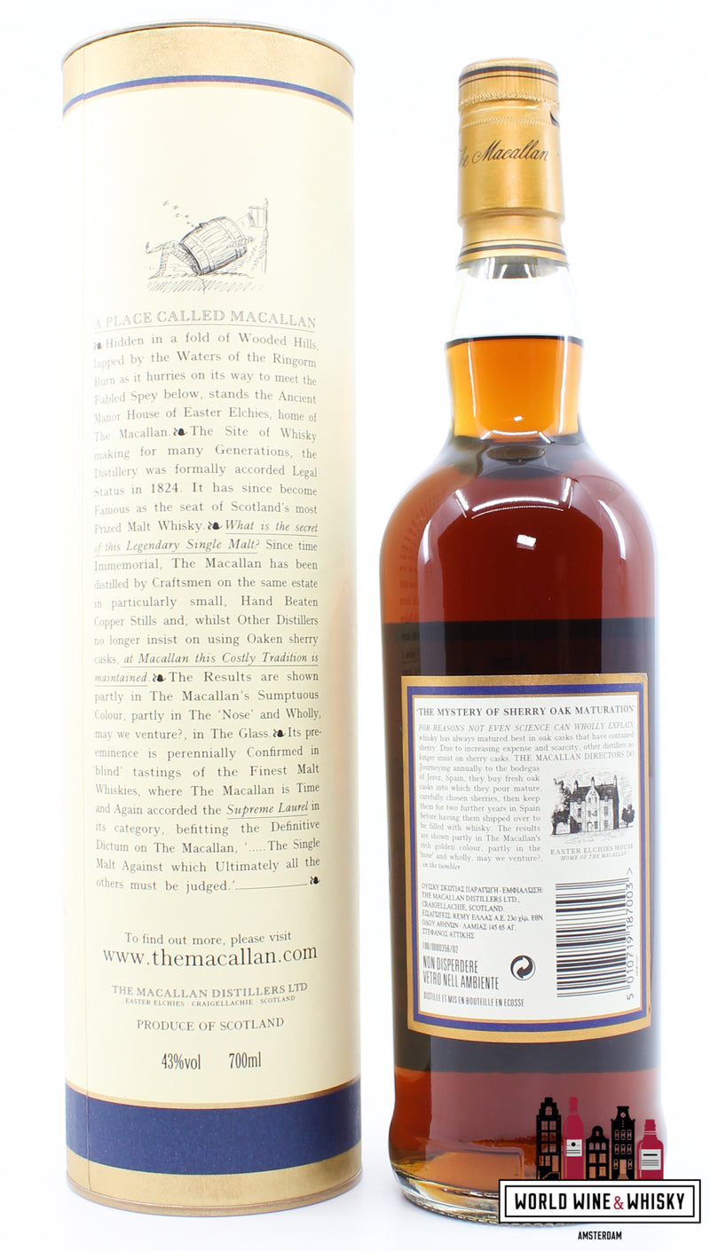 Macallan 18 Years Old 1984 2002 Sherry Oak Casks 43% - WORLD WINE WHISKY 