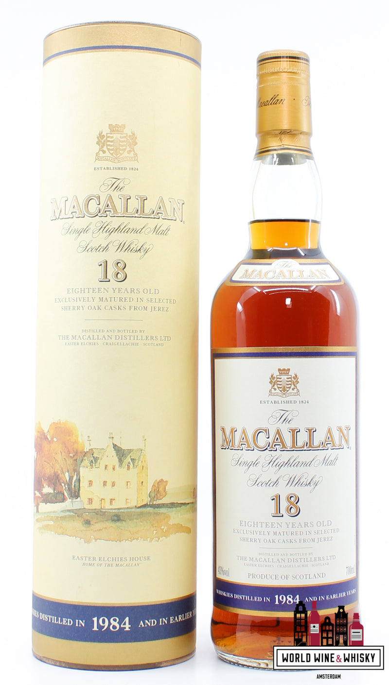 Macallan 18 Years Old 1984 2002 - Sherry Oak Casks - Vintage Release 43% - WORLD WINE WHISKY 