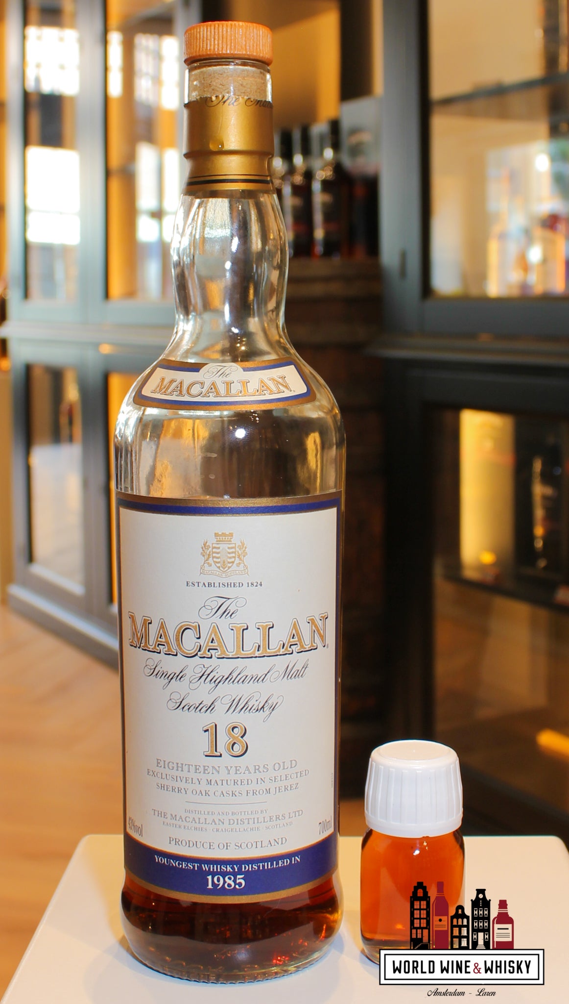 Macallan 18 Years Old 1985 2003 - Sherry Oak Casks - Vintage Release 43% (30ml sample) - WORLD WINE WHISKY 