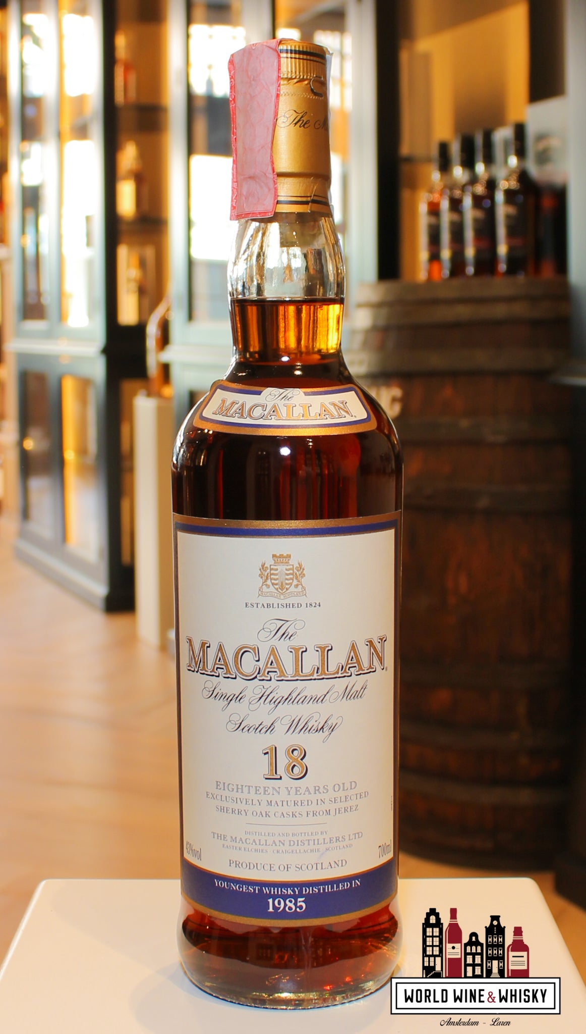 Macallan 18 Years Old 1985 2003 - Sherry Oak Casks - Vintage Release 43% - WORLD WINE WHISKY 