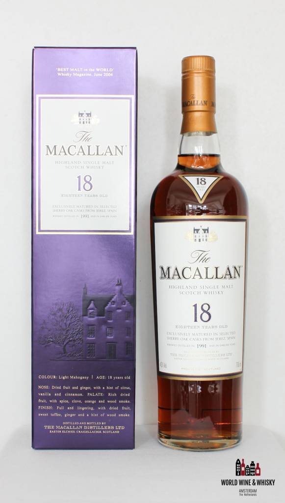 The Macallan 18 Years Old 1991 2009 Sherry Oak 43% at World Wine