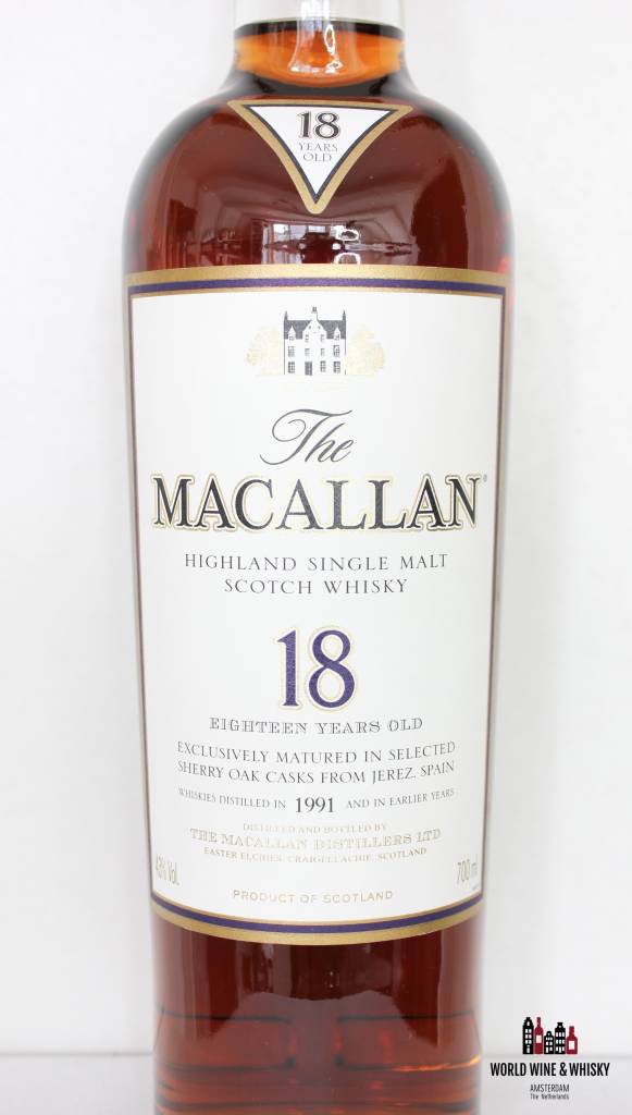 Macallan 18 Years Old 1991 2009 Sherry Oak 43% - WORLD WINE WHISKY 