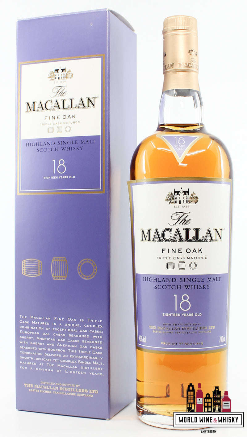 Macallan 18 Years Old - Fine Oak Triple Cask Matured 43% - WORLD WINE WHISKY 