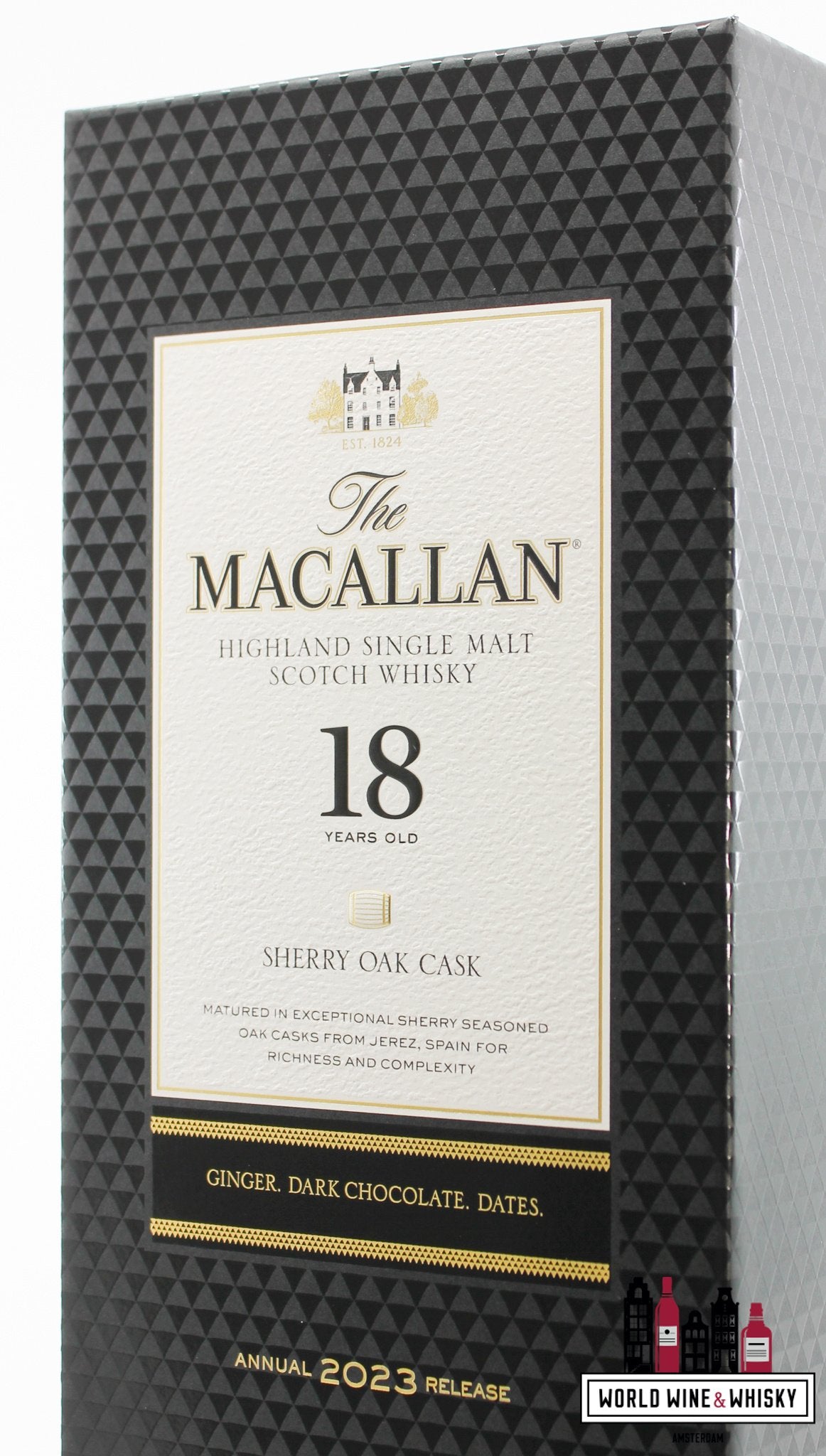 Macallan 18 Years Old - Sherry Oak Cask - Annual 2023 Release 43% - WORLD WINE WHISKY 