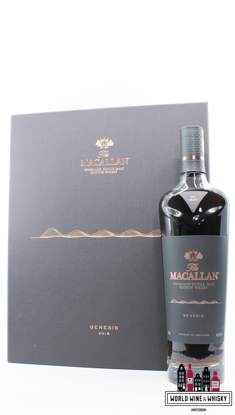 Macallan 2018 Genesis - Limited Edition 45.5% - Full Set (1 of 2500) - WORLD WINE WHISKY 