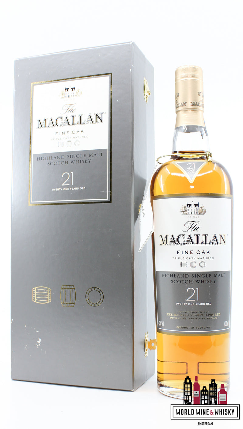 Macallan 21 Years Old - Fine Oak Triple Cask Matured 43% (in luxury case) - WORLD WINE WHISKY 