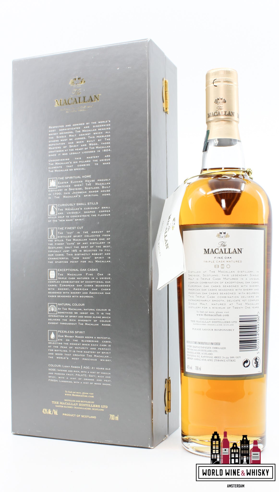 Macallan 21 Years Old - Fine Oak Triple Cask Matured 43% (in luxury case) - WORLD WINE WHISKY 