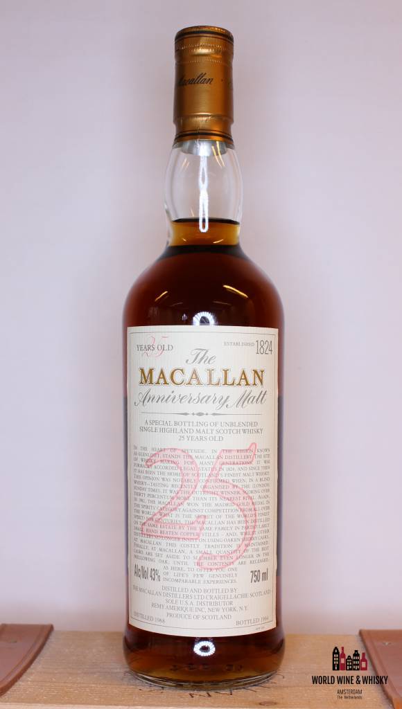 Macallan 25 Years Old 1968 1994 The Anniversary Malt 43% (in OWC) - WORLD WINE WHISKY 