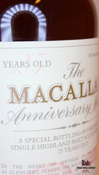 Macallan 25 Years Old 1972 1998 The Anniversary Malt 43% (without wooden box) - WORLD WINE WHISKY 
