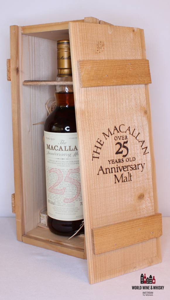 Macallan 25 Years Old 1974 1999 The Anniversary Malt 43% (in OWC) - WORLD WINE WHISKY 