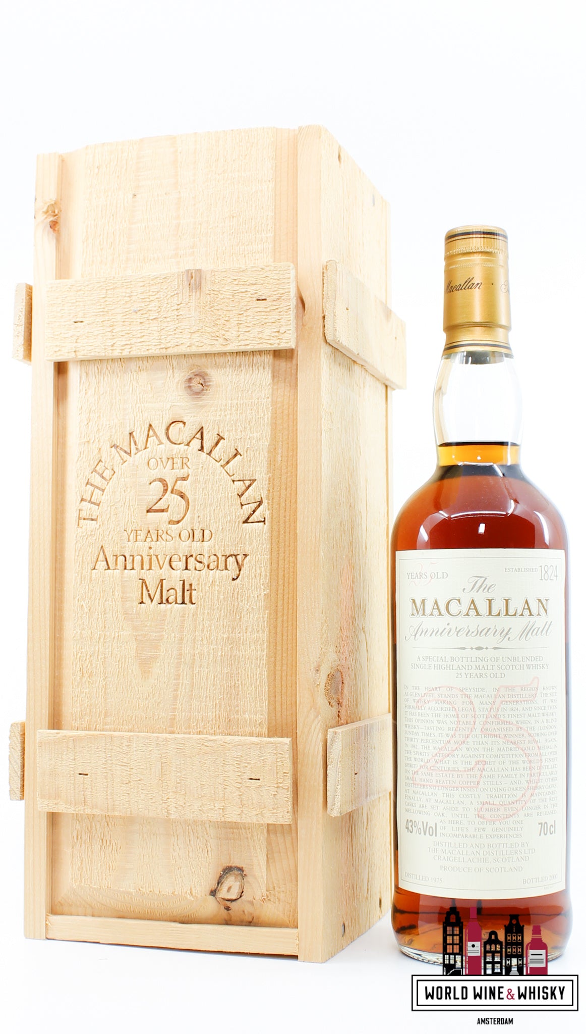 Macallan 25 Years Old 1975 2000 - The Anniversary Malt 43% 700ml (in OWC) - WORLD WINE WHISKY 