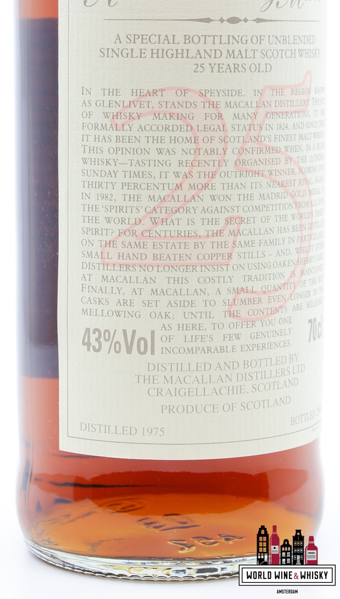 Macallan 25 Years Old 1975 2000 - The Anniversary Malt 43% 700ml (in OWC) - WORLD WINE WHISKY 