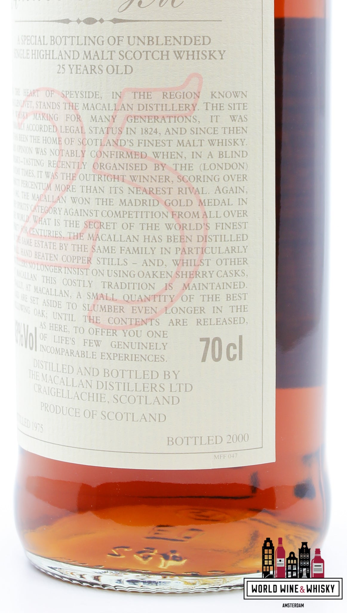 Macallan 25 Years Old 1975 2000 - The Anniversary Malt 43% 700ml (in OWC) - WORLD WINE WHISKY 