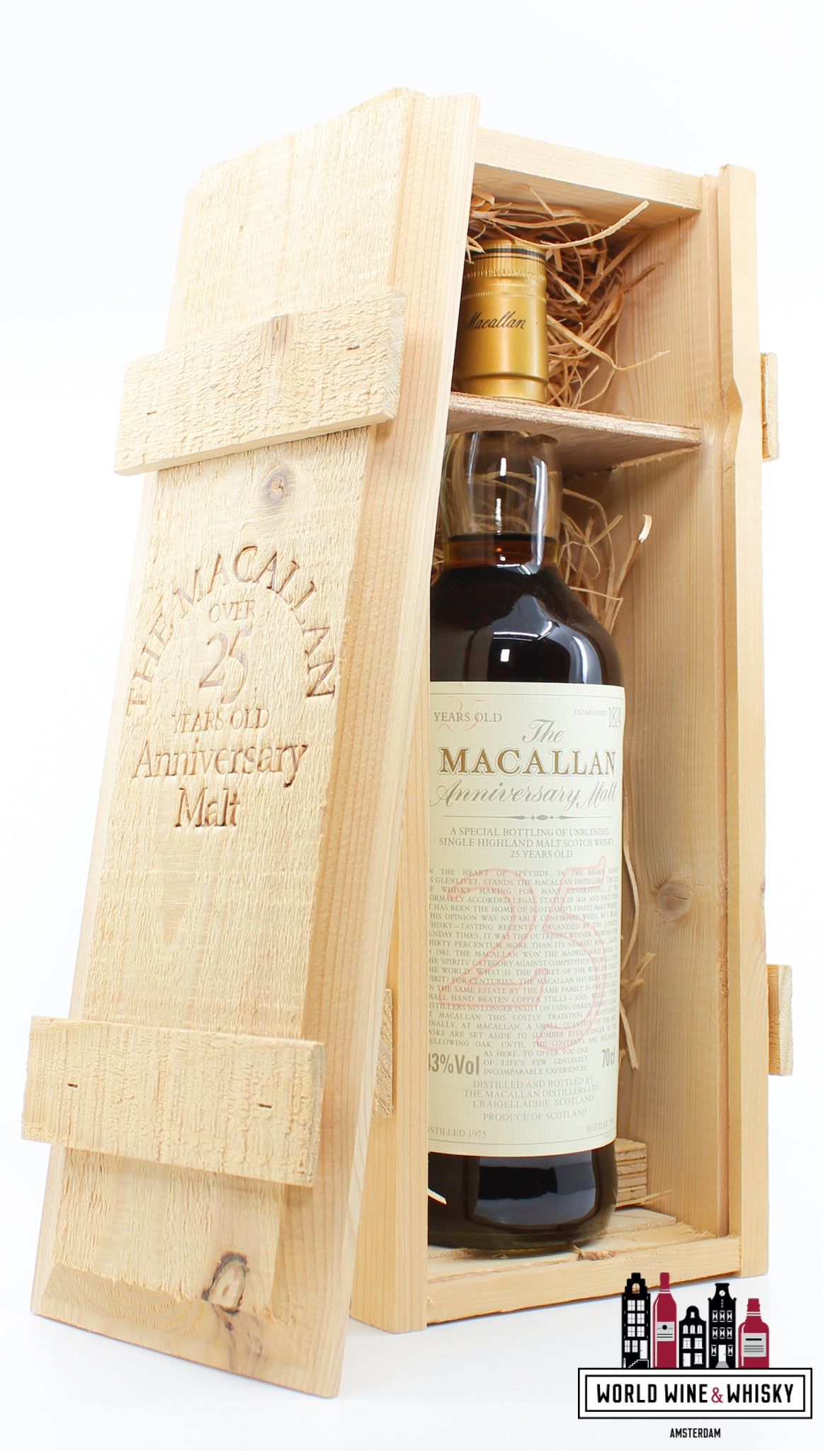 Macallan 25 Years Old 1975 2000 - The Anniversary Malt 43% 700ml (in OWC) - WORLD WINE WHISKY 