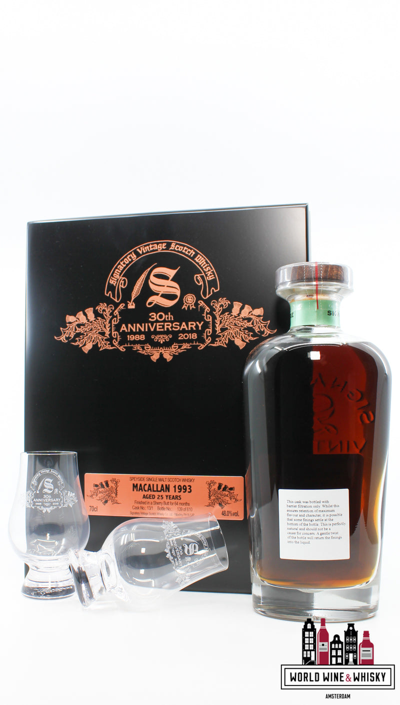 Macallan 25 Years Old 1993 2019 - 30th Anniversary - Signatory Vintage - Cask 13/1 48% (1 of 610) - WORLD WINE WHISKY 