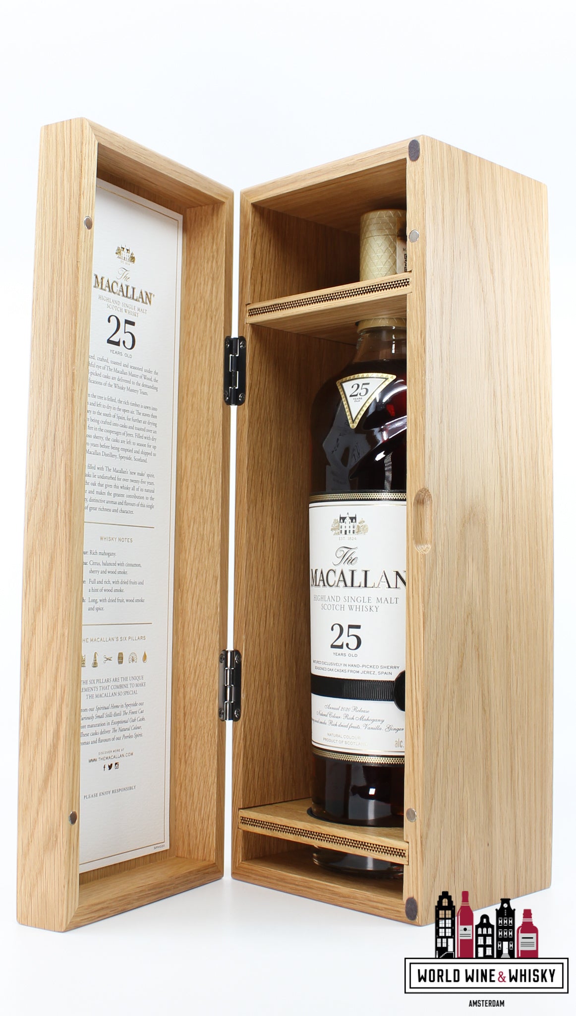 Macallan 25 Years Old 2020 Release - Sherry Oak Casks from Jerez 43% - WORLD WINE WHISKY 