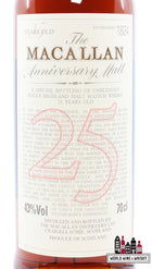 Macallan 25 Years Old Anniversary Malt - Sherry Oak 43% 700ml (In the red case) - WORLD WINE WHISKY 