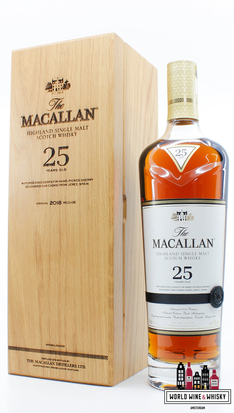 Macallan 25 Years Old - Sherry Casks - Annual 2018 Release 43% - WORLD WINE WHISKY 