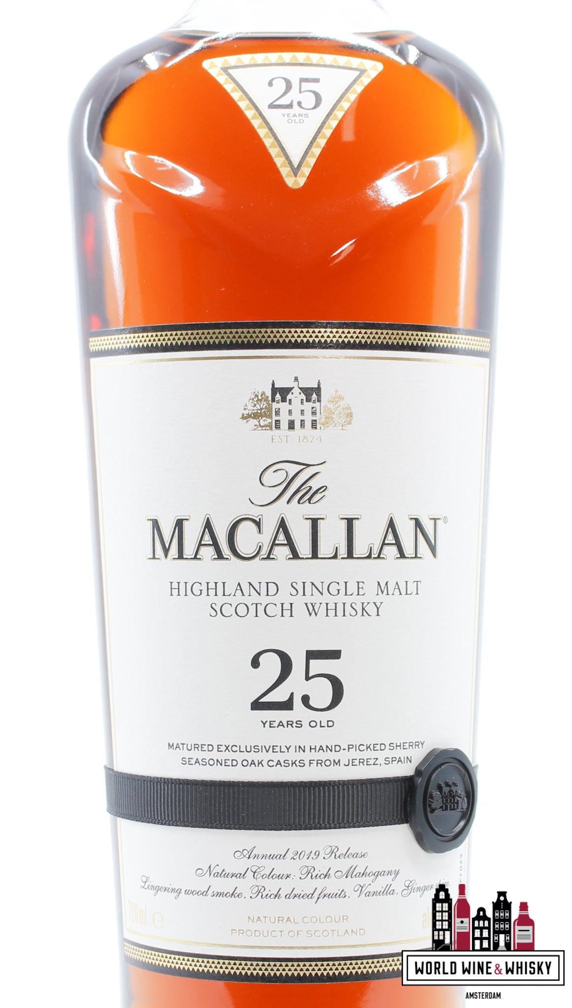 Macallan 25 Years Old - Sherry Oak Casks - Annual 2019 Release 43% - WORLD WINE WHISKY 