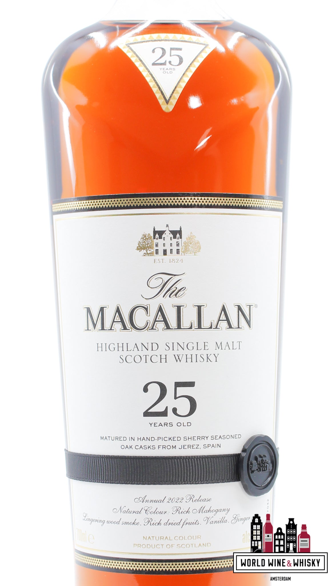 Macallan 25 Years Old - Sherry Oak Casks - Annual 2022 Release 43% - WORLD WINE WHISKY 