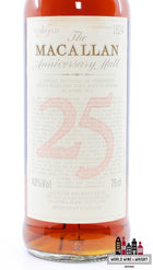 Macallan 25 Years Old - The Anniversary Malt - Maxxium Malaysia 43% 750ml (in OWC) - WORLD WINE WHISKY 