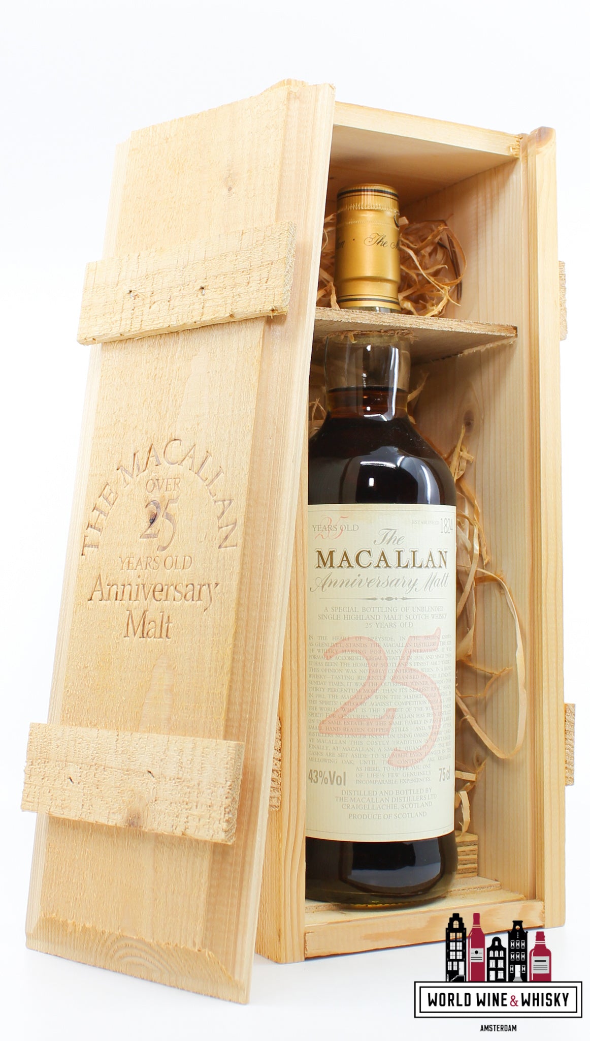 Macallan 25 Years Old - The Anniversary Malt - Maxxium Malaysia 43% 750ml (in OWC) - WORLD WINE WHISKY 