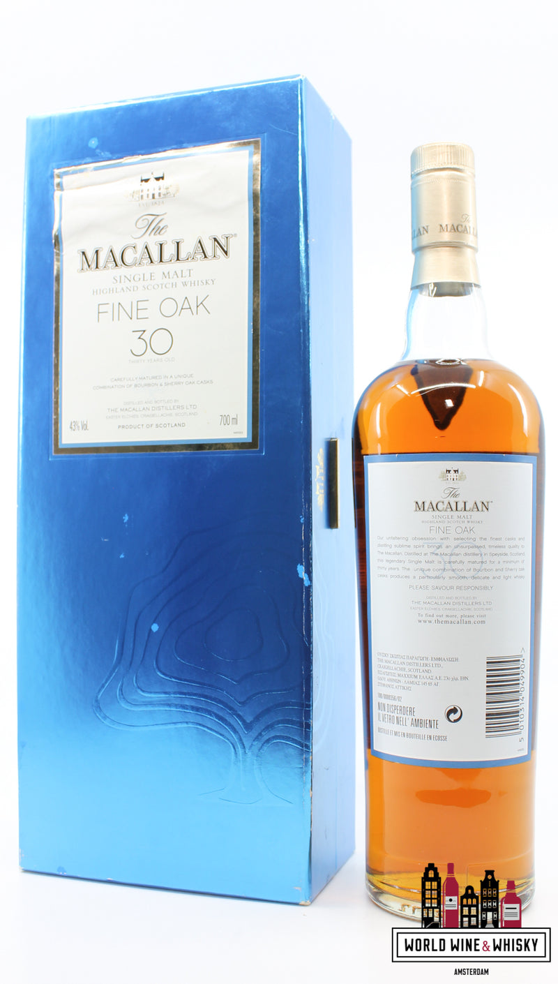Macallan 30 Years Old 2007 Fine Oak 43% (in luxury case) - WORLD WINE WHISKY 