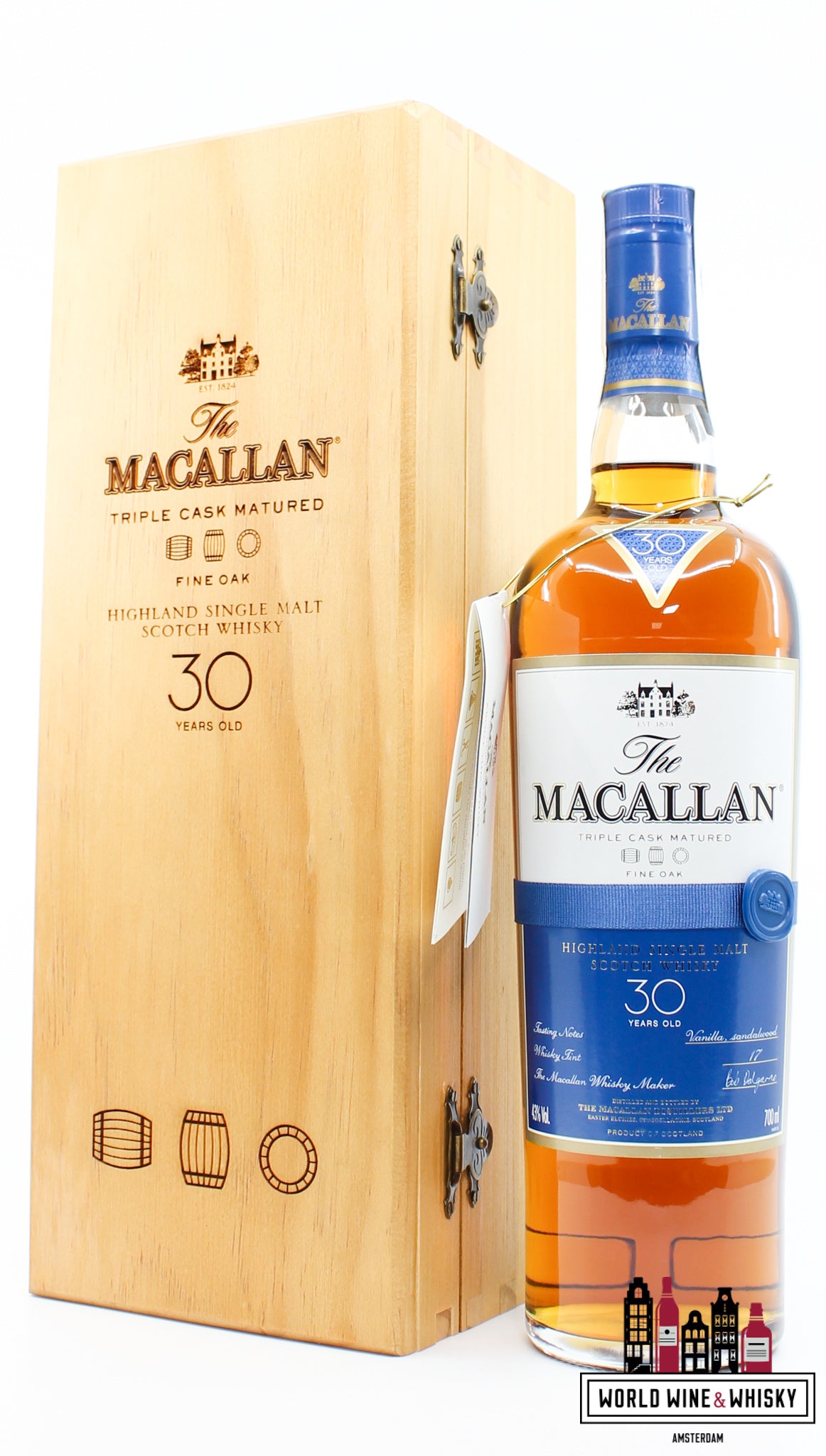 Macallan 30 Years Old - Fine Oak - Triple Cask Matured 43% (1 of 5000) - WORLD WINE WHISKY 