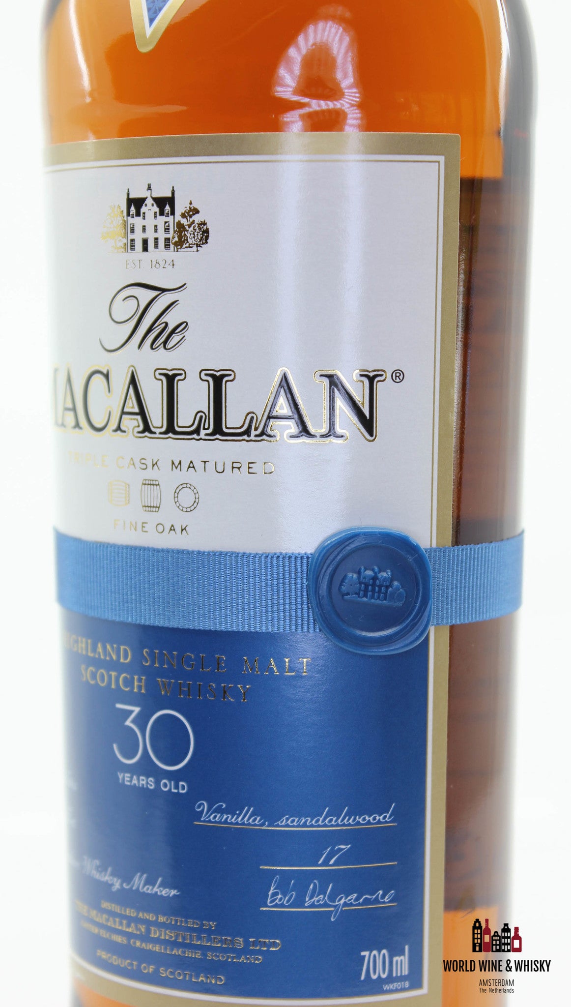 Macallan 30 Years Old Fine Oak Triple Cask Matured 43% 700ml (in wooden case) - WORLD WINE WHISKY 