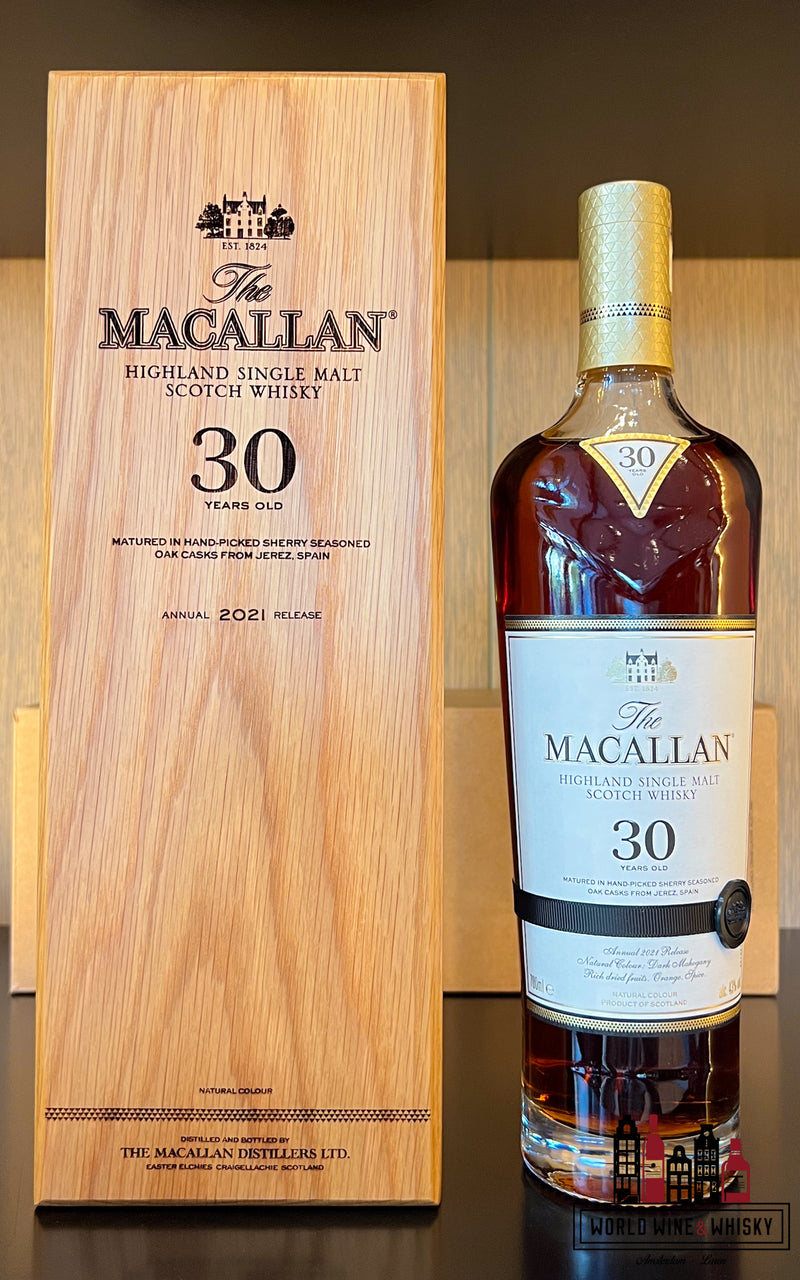 Macallan 30 Years Old - Sherry Casks - Annual 2021 Release 43% - WORLD WINE WHISKY 