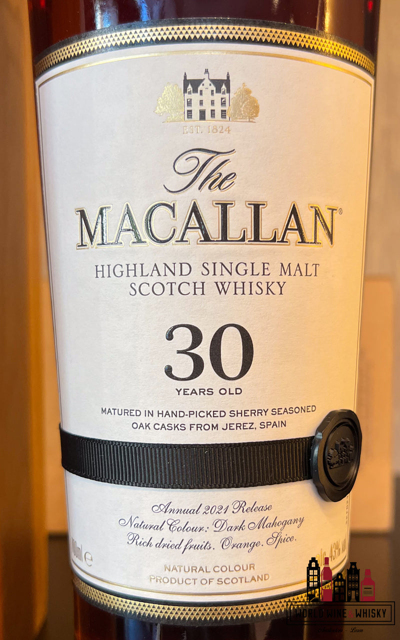 Macallan 30 Years Old - Sherry Casks - Annual 2021 Release 43% - WORLD WINE WHISKY 