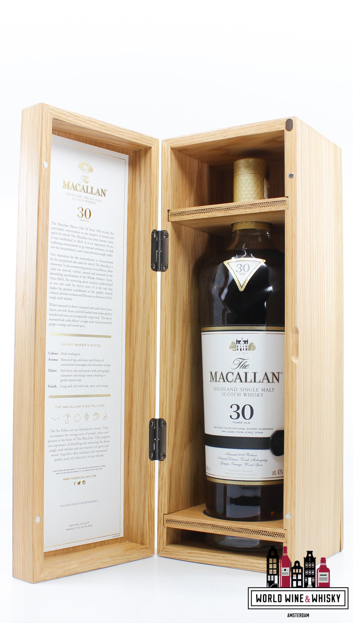 Macallan 30 Years Old - Sherry Casks - Annual 2023 Release 43% - WORLD WINE WHISKY 