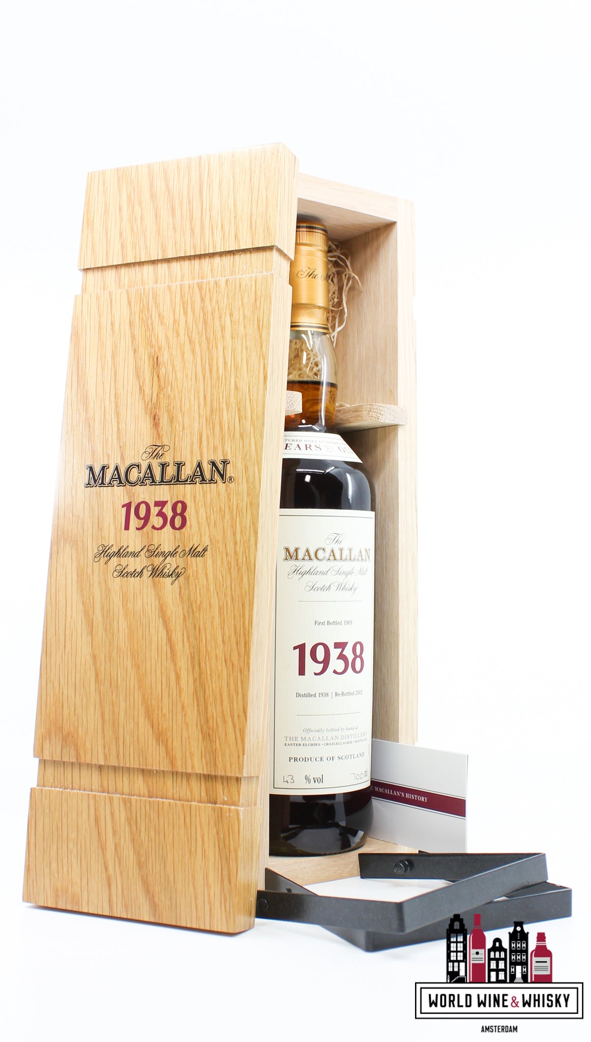 Macallan 31 Years Old 1938 1969 - Fine & Rare (Re-Bottled 2002) 43% (in luxury wooden case) - WORLD WINE WHISKY 