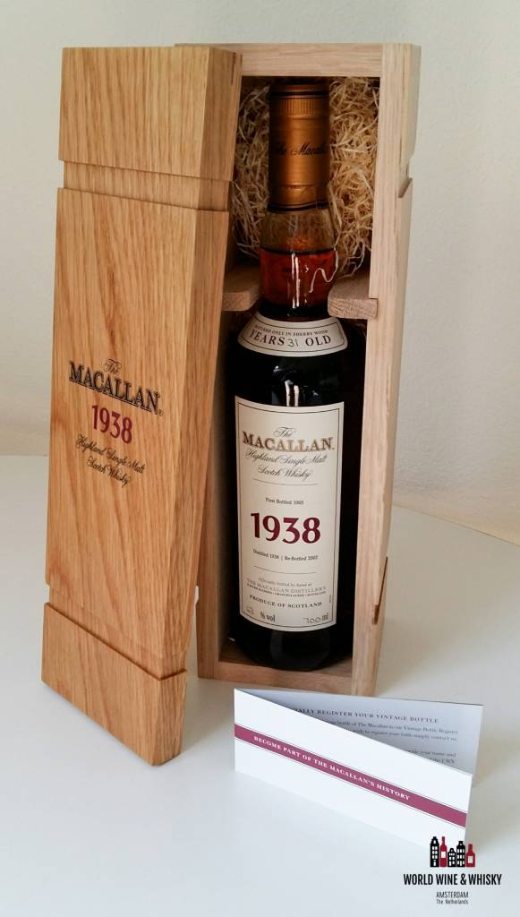 Macallan 31 Years Old 1938 1969 (Re-Bottled 2002) Fine & Rare 43% (in OWC) - WORLD WINE WHISKY 