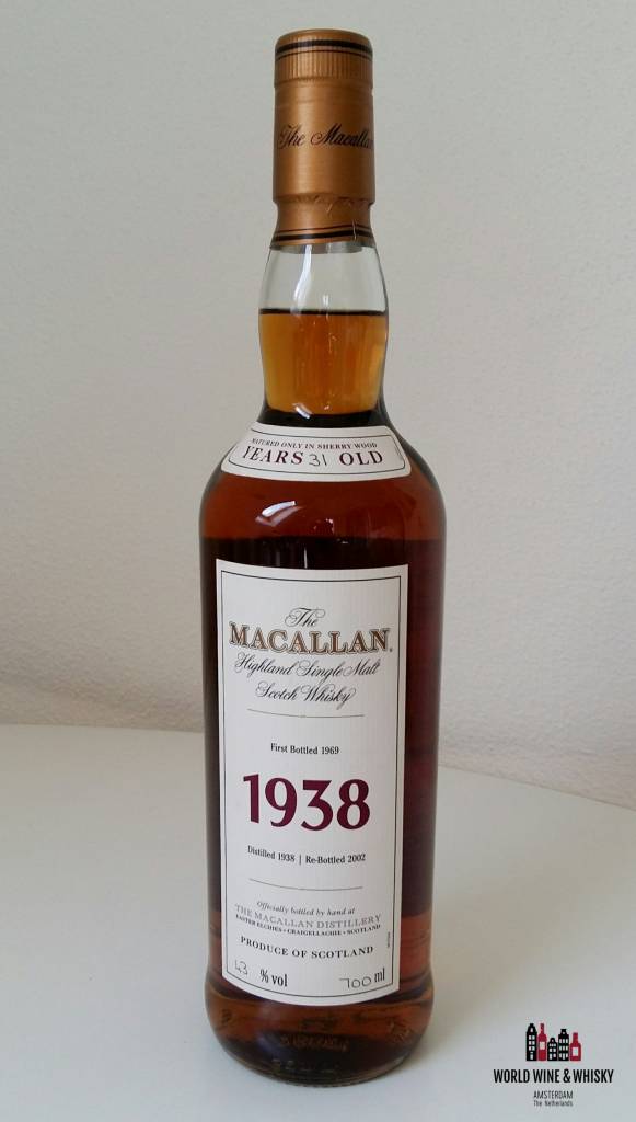 Macallan 31 Years Old 1938 1969 (Re-Bottled 2002) Fine & Rare 43% (in OWC) - WORLD WINE WHISKY 