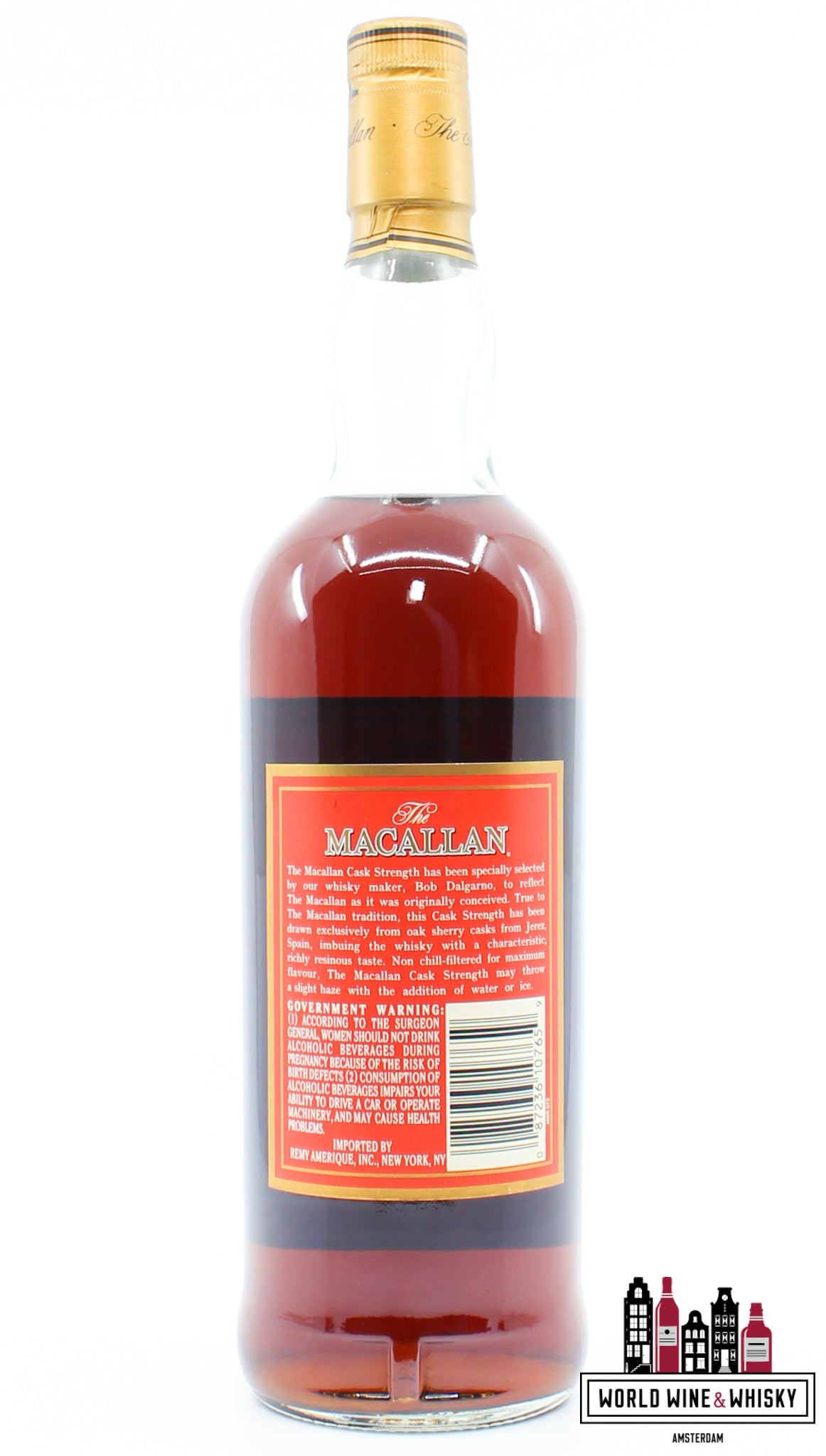 Macallan - Cask Strength - Red Label -  Sherry Oak Casks from Jerez 58.2% (without the cardboard case) - WORLD WINE WHISKY 