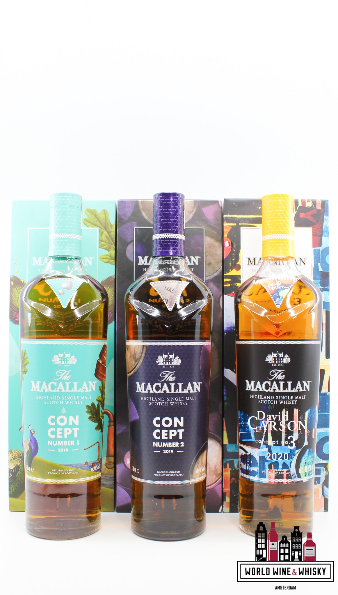 Macallan Concept Edition Number 1, 2 & 3 (full set) - WORLD WINE WHISKY 