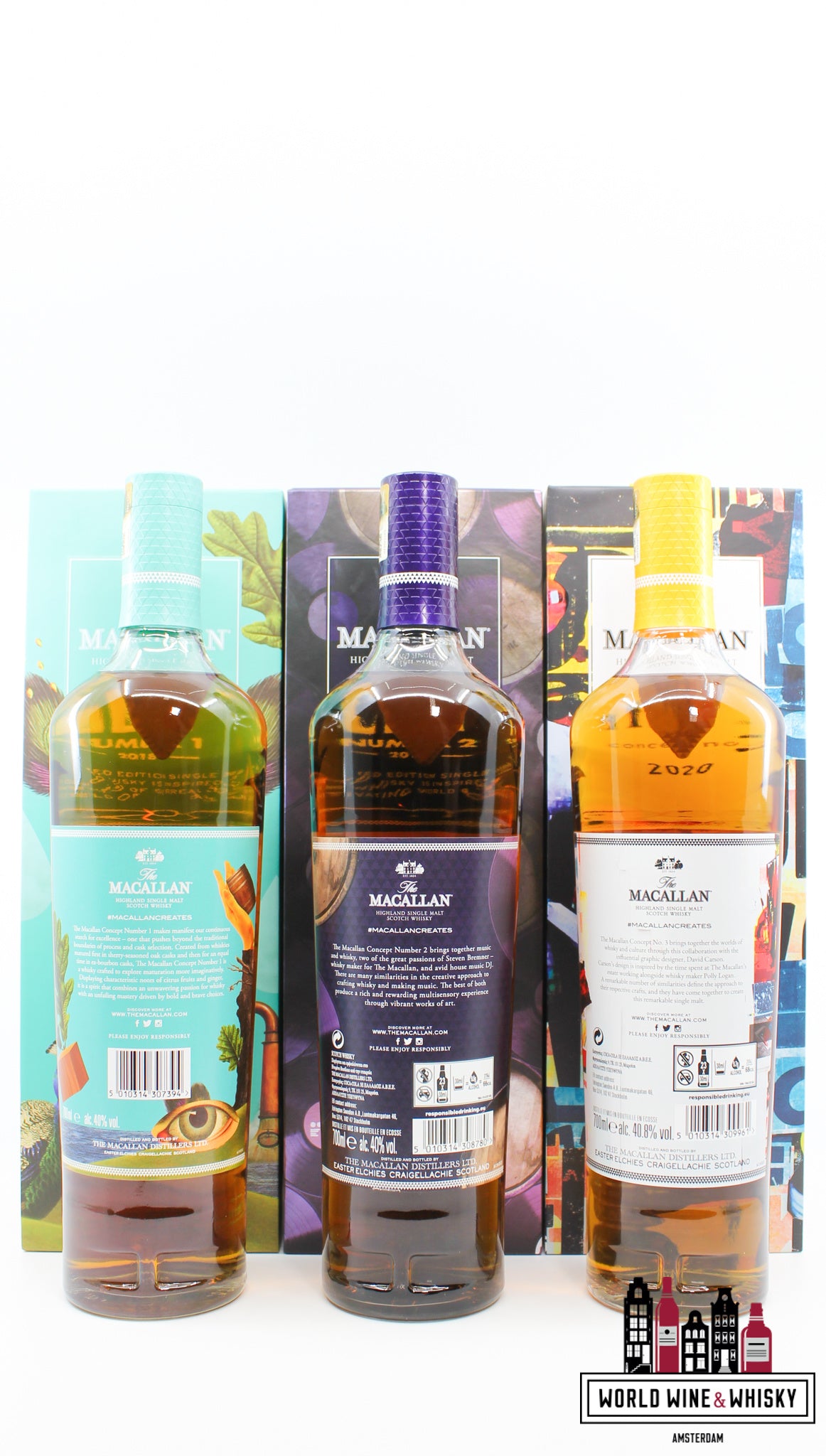 Macallan Concept Edition Number 1, 2 & 3 (full set) - WORLD WINE WHISKY 