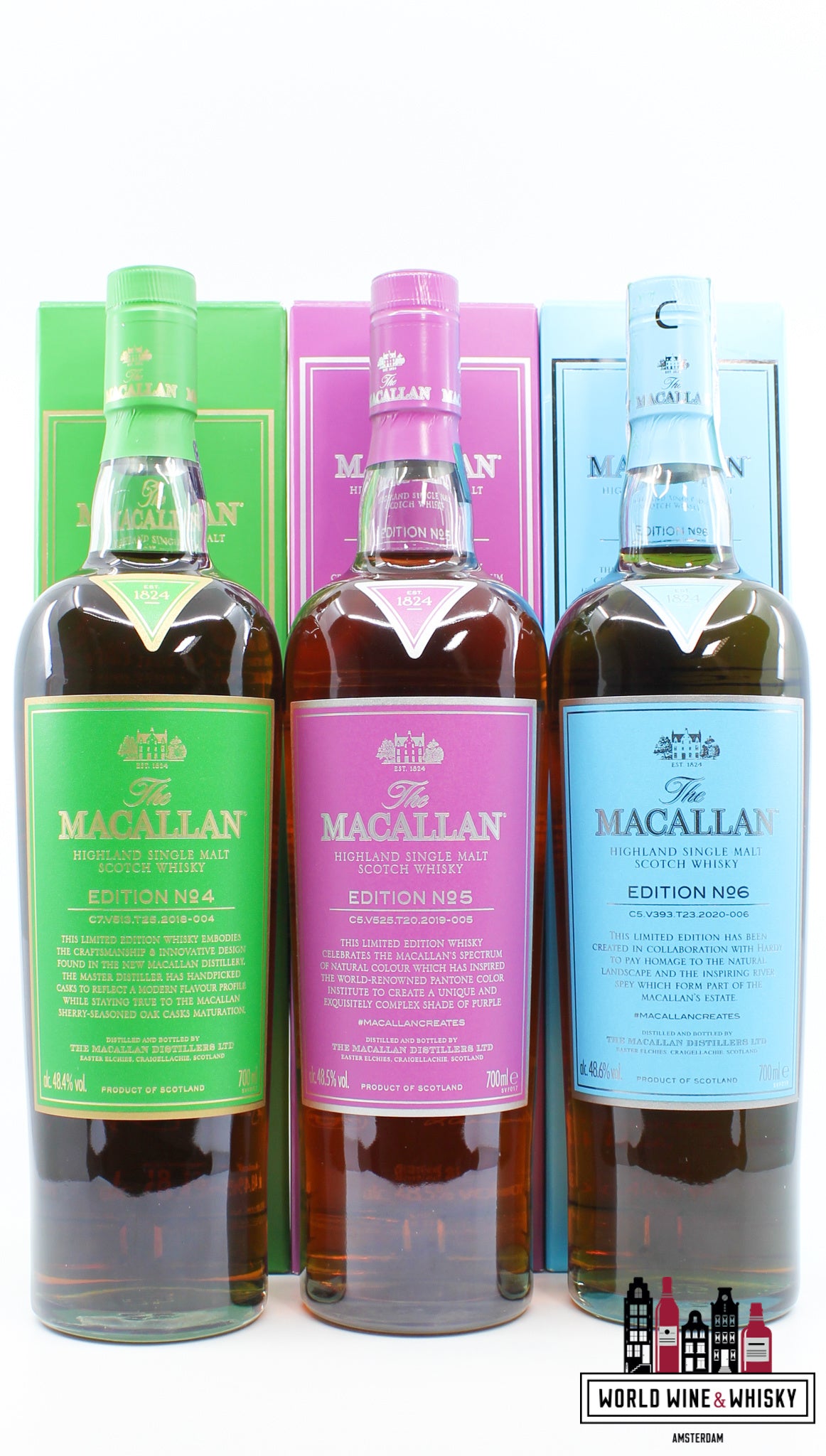 Macallan Edition Series Set: No. 1, 2, 3, 4, 5, 6 (full set) - WORLD WINE WHISKY 