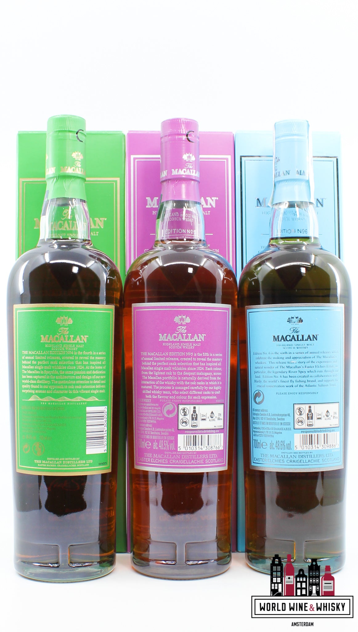 Macallan Edition Series Set: No. 1, 2, 3, 4, 5, 6 (full set