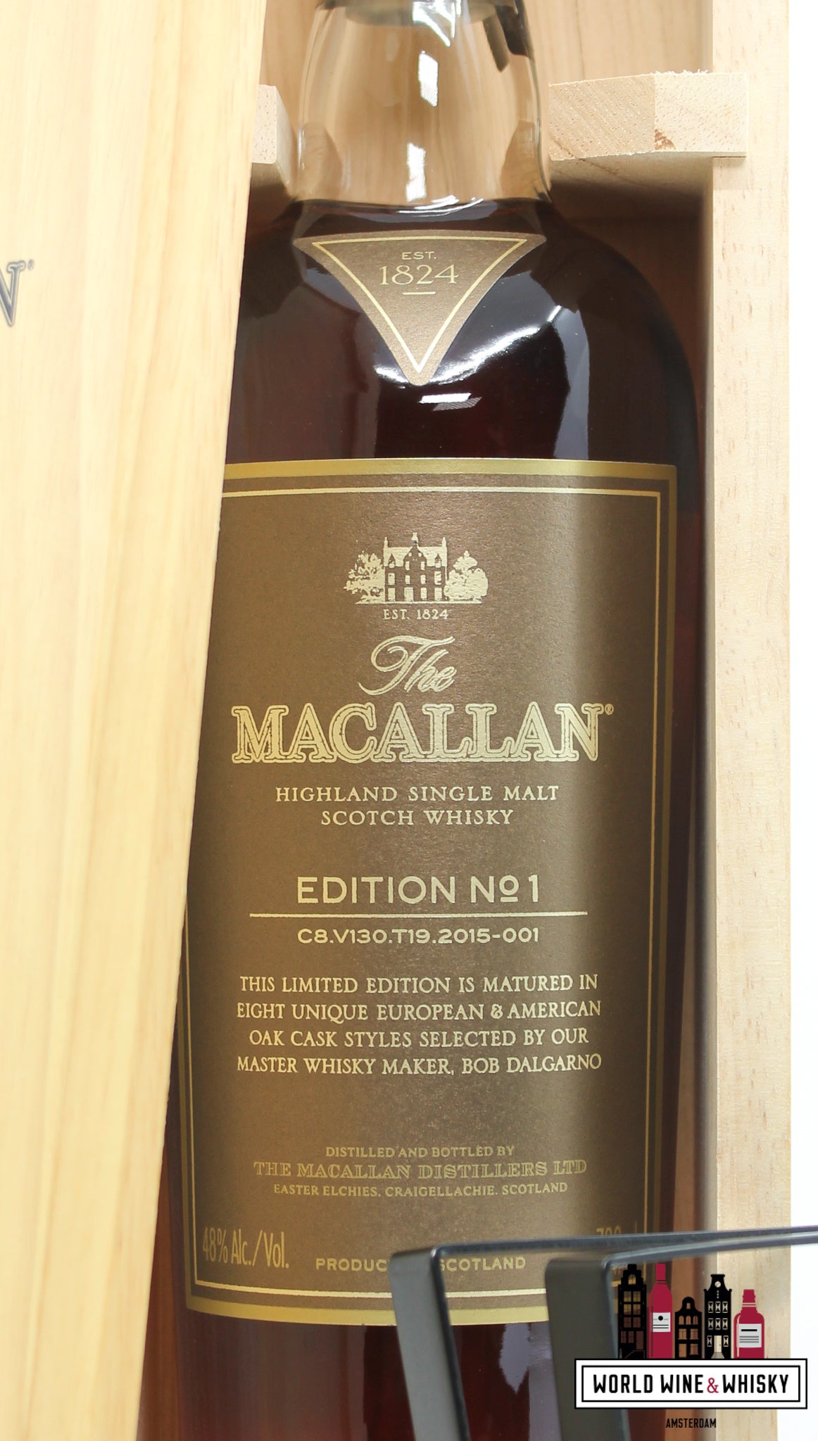 The Macallan No 1 Editie 2015 - in houten doos/kist 48% (1 van